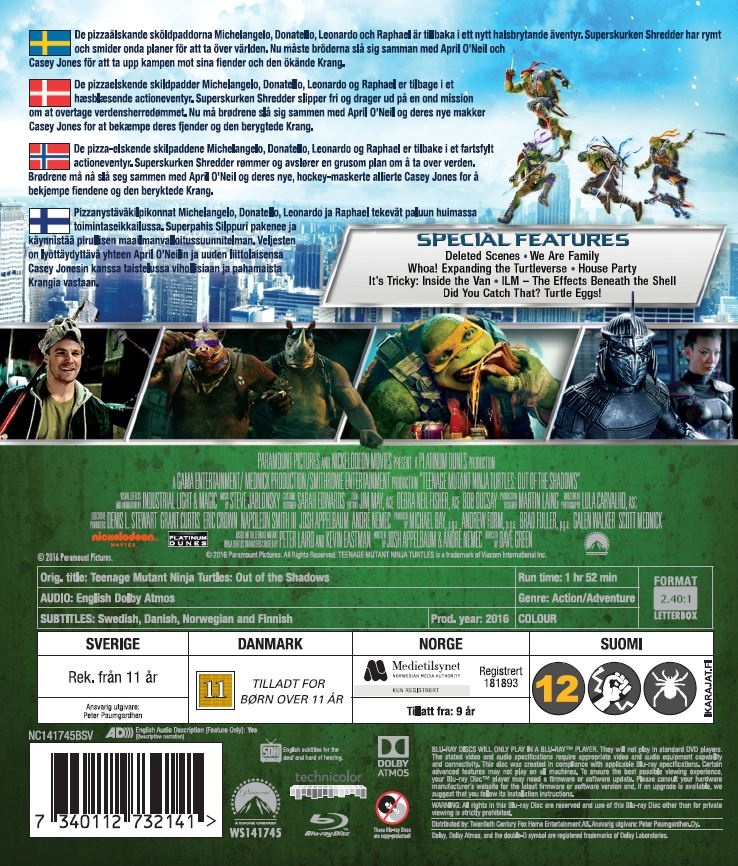 Teenage Mutant Ninja Turtles: Out of the Shadows (Blu-ray) - Bild 2